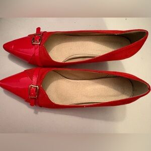 DH Gate Elegant Red Suede Women's Heels
